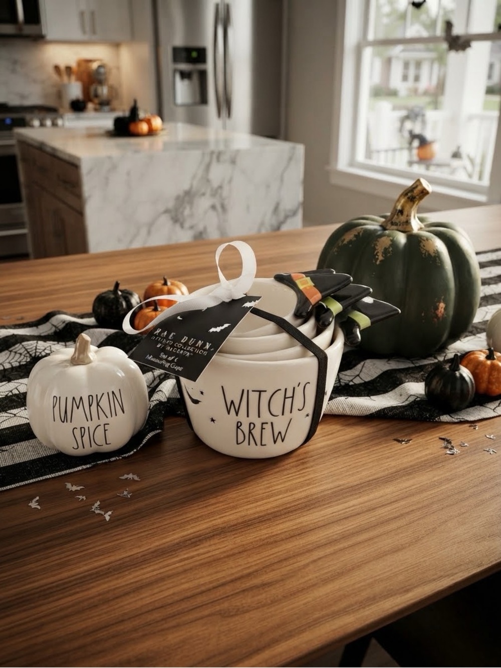 Rae Dunn "Witch’s Brew" Halloween Ceramic Measuring Cup Set (Set of 4) NWT